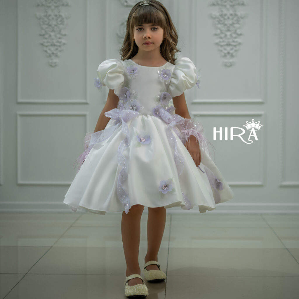 پیراهن دخترانه گل اطلسی کد ۵۹۰